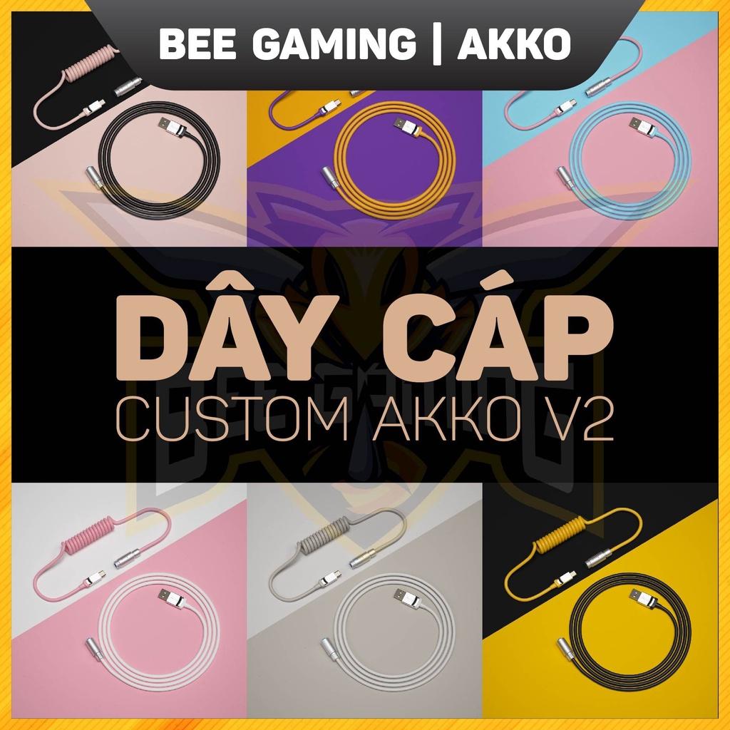 Dây cáp custom chính hãng AKKO phiên bản v2 (Prunus / Tokyo / Macaw / Los Angeles / 9009 / Black Pink / Black Gold)