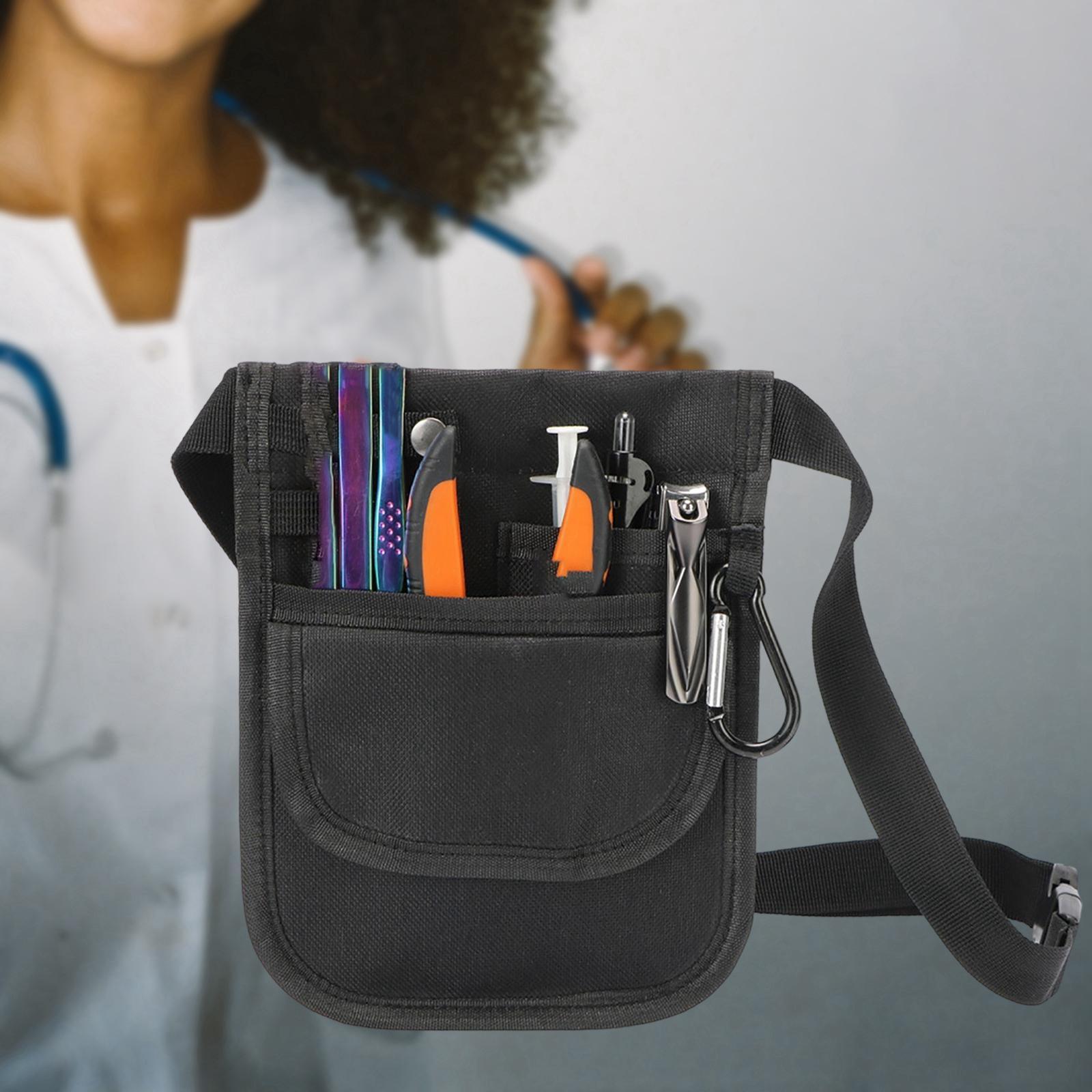 Nurse Fanny Pack Organizer Pouch Holder Utility Hip Bag Black
