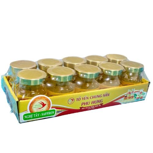 Yến tươi chưng sẵn Vị Saffron, Yến Sào Phú Hưng,vỉ 10 lọ70ml, nguyên chất, không chất bảo quản