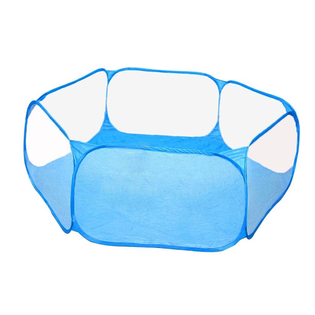 Set of 2 Small Pet Pen Cage f/ Hamster Rabbit Chinchilla Squirrel Black/Blue