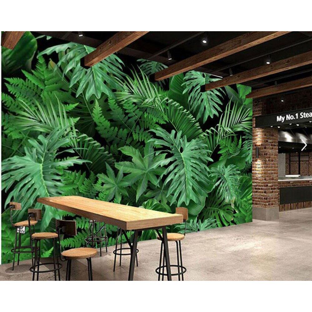 (HCM) Tranh dán tường 3d lá nhiệt đới tropical 15 trang trí phù hợp mọi không gian
