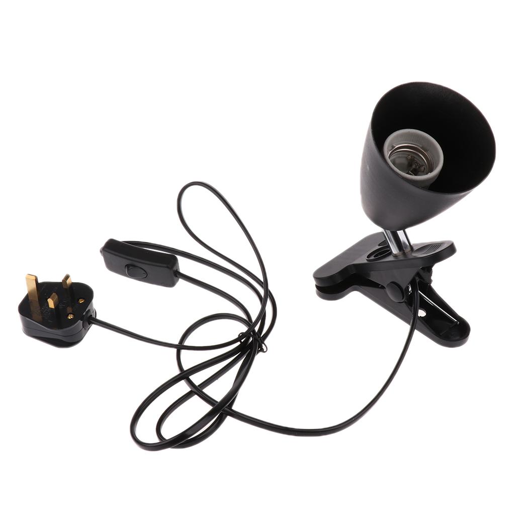 Bell Mouth E27 Base Reptile Light Bulb Holder Heat Basking Light UVB UVA Infrared Bulb Lamp Holder, UK Plug