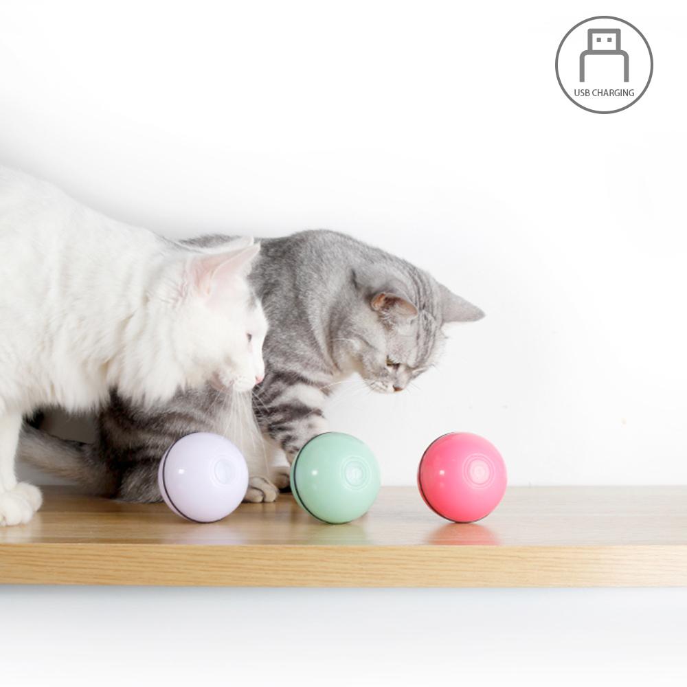 Bóng lăn đồ chơi cho mèo có đèn led và cổng sạc usb