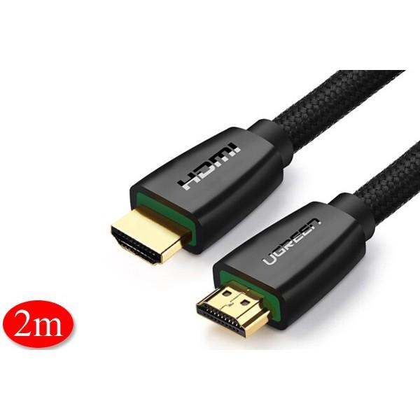 Cáp HDMI 2m chuẩn 2.0 Chính hãng Ugreen 40410 hỗ trợ 3D, 4K