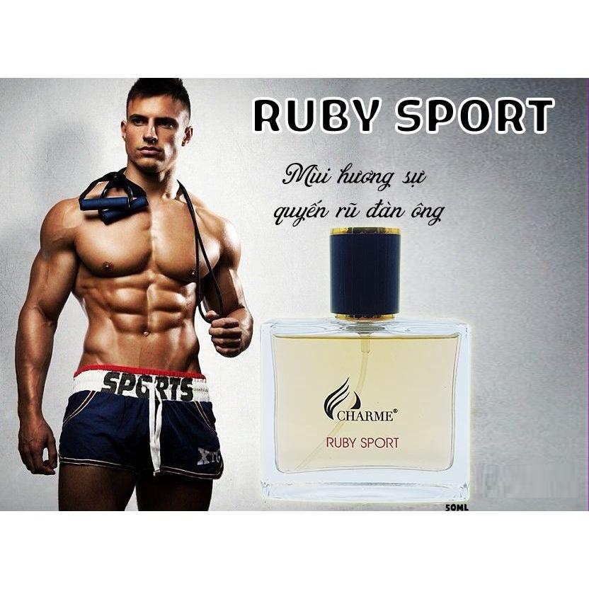 Nước hoa nam thơm lâu, Charme Ruby Sport, nam tính, năng động đầy cuốn hút, đúng chất quý ông, 50ml