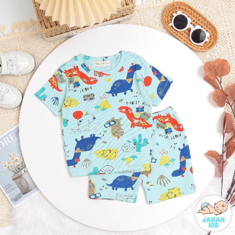 Bộ cộc tay in họa tiết chất bozip cho bé trai, bé gái