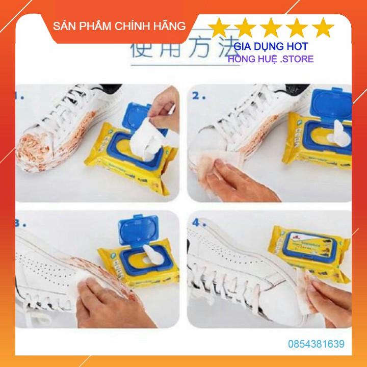 Gói 30 khăn giấy ướt lau giày, túi xách chuyên dụng đa năng