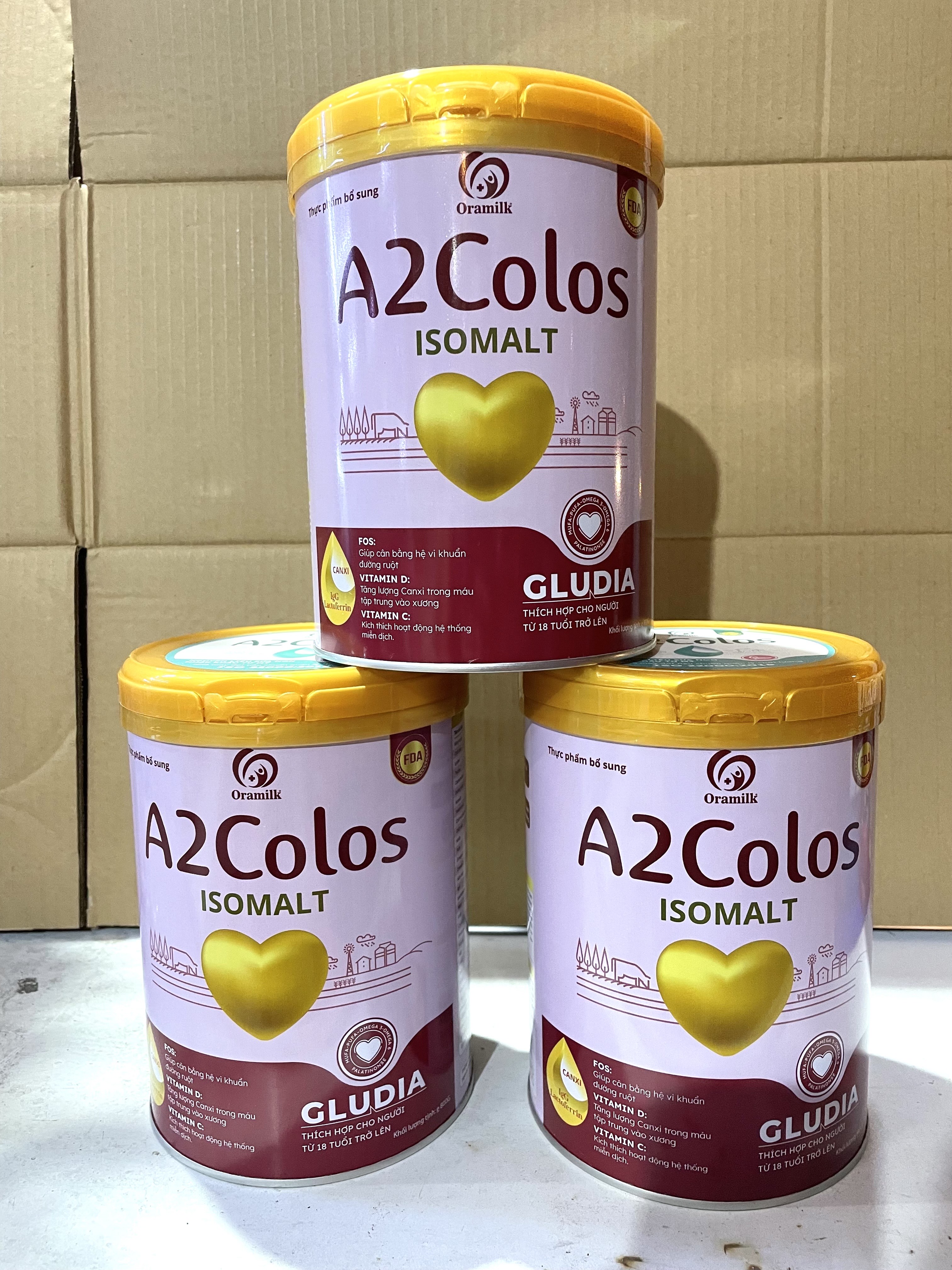 Combo 3lon Sữa bột A2Colos cho người Tiểu đường lon 800g - Thay thế bữa ăn phụ, bổ sung vitamin và khoáng chất cho người dùng