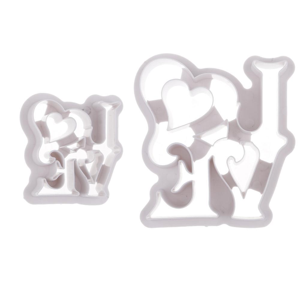 2Pcs LOVE Fondant Biscuit Mold Tool Cake Baking Vegetable Fruit Shapes