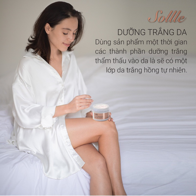 Kem Dưỡng Trăng Da Body Sollle Hàn Quốc Hỗ Trợ Giúp Trăng Da,Bật Tông,Chống Nắng Hũ 200ml