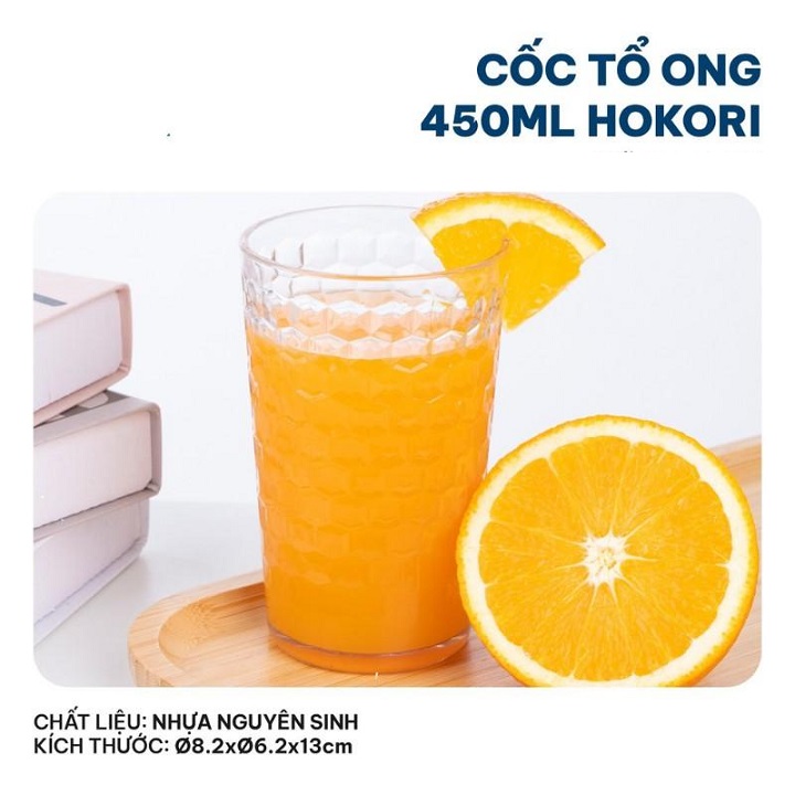 Cốc nhựa,ly uống nước mica cao cấp hình tổ ong hokori