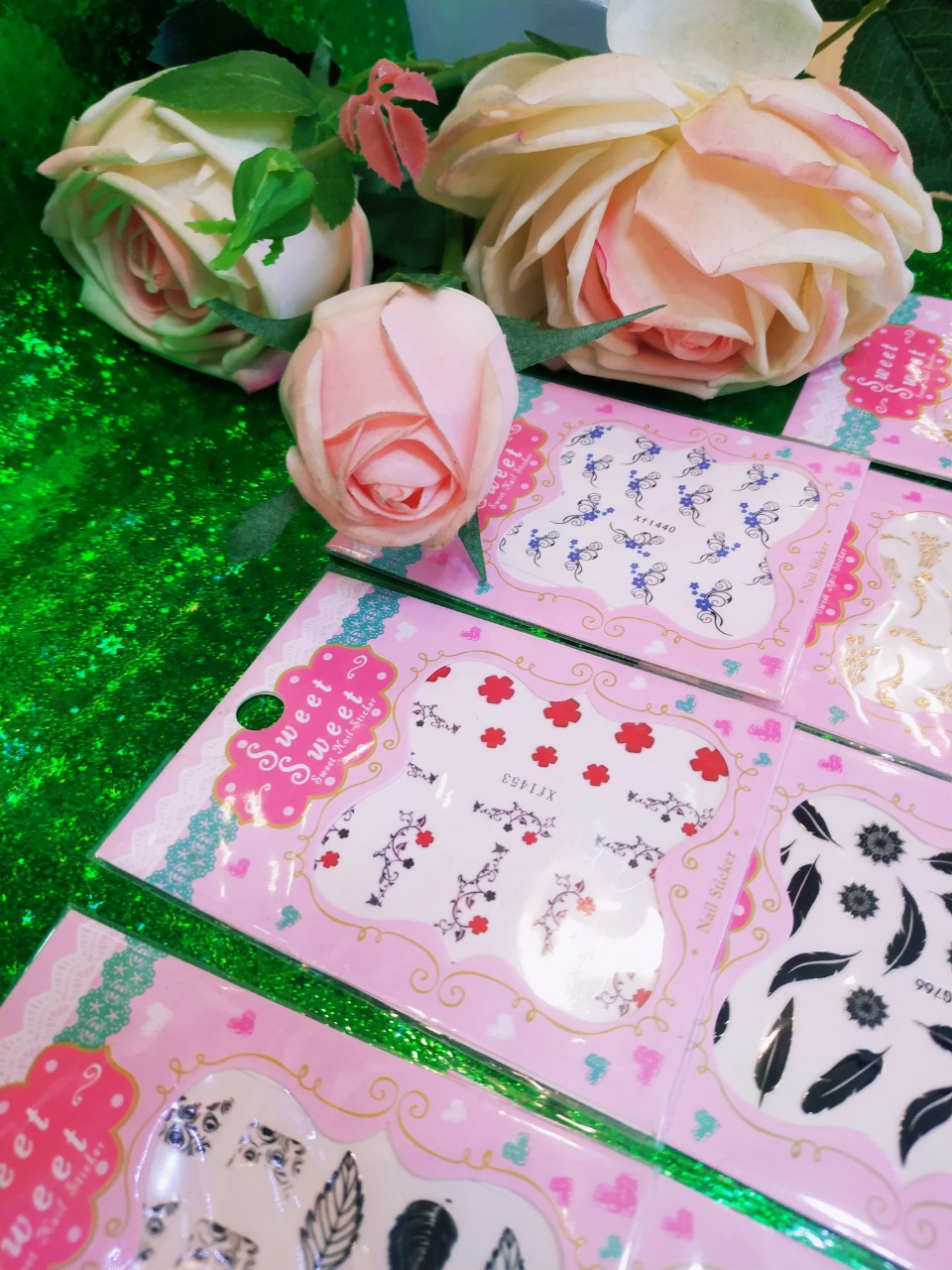 COMBO 2 bộ sticker dán móng tay kiểu họa tiết