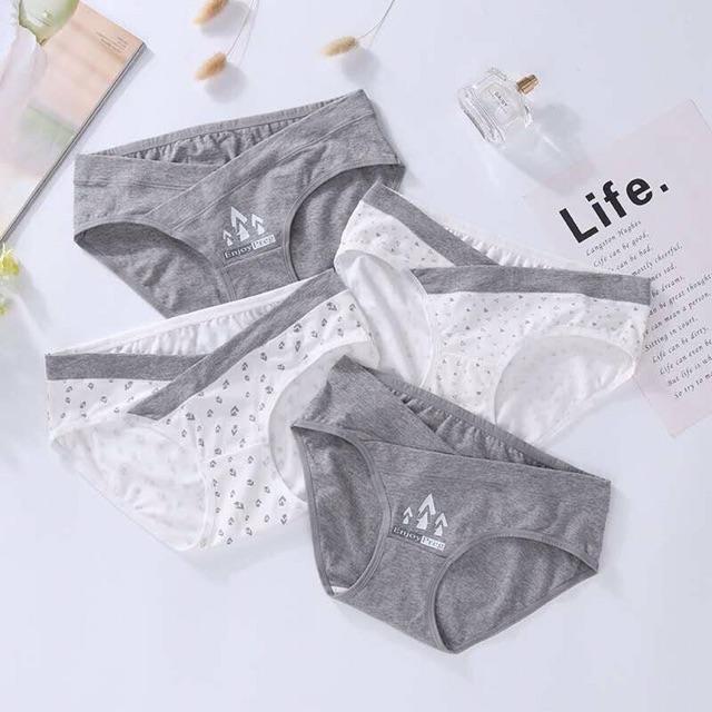 COMBO 4 QUẦN LÓT BẦU COTTON HOẠ TIẾT CUTE