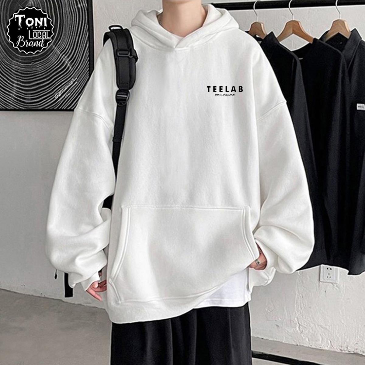 Áo Hoodie Local Brand TEELAB nỉ bông dày form rộng Unisex Full Box (HD2100L - Kèm Video Ảnh Thật)