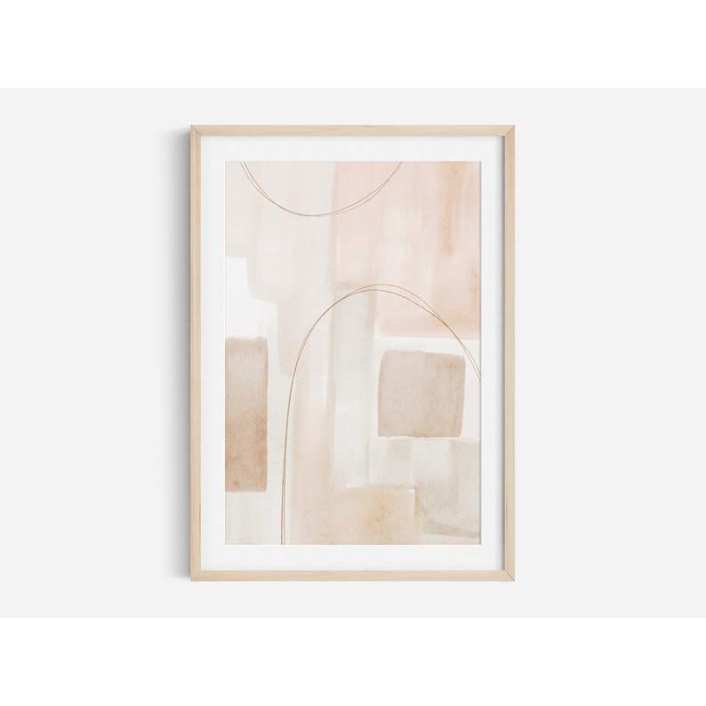 Tranh treo tường | Tranh nghệ thuật trừu tượng - Neutral Abstract Art Print, Shape Abstract Art 04