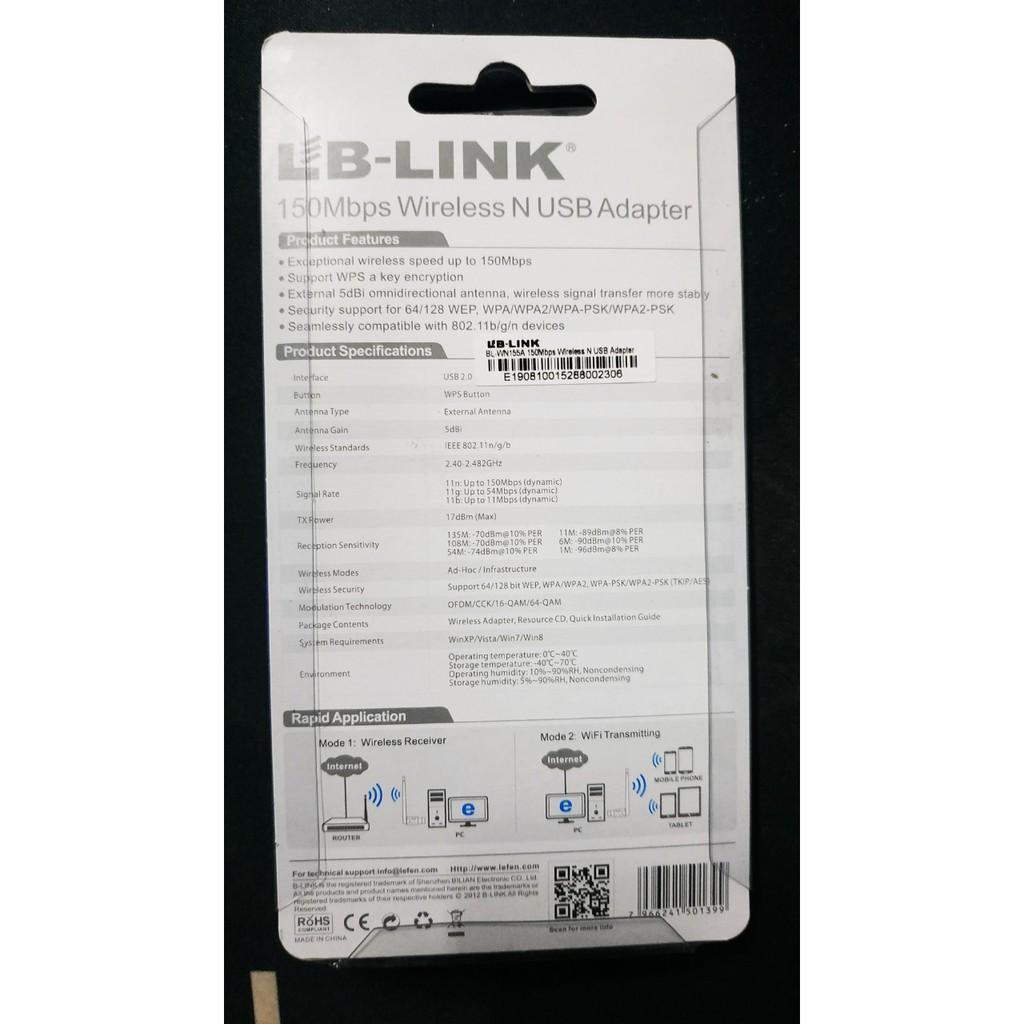 USB Thu sóng Wifi LB-Link 150Mb BL-WN155A  - Hàng Chính Hãng