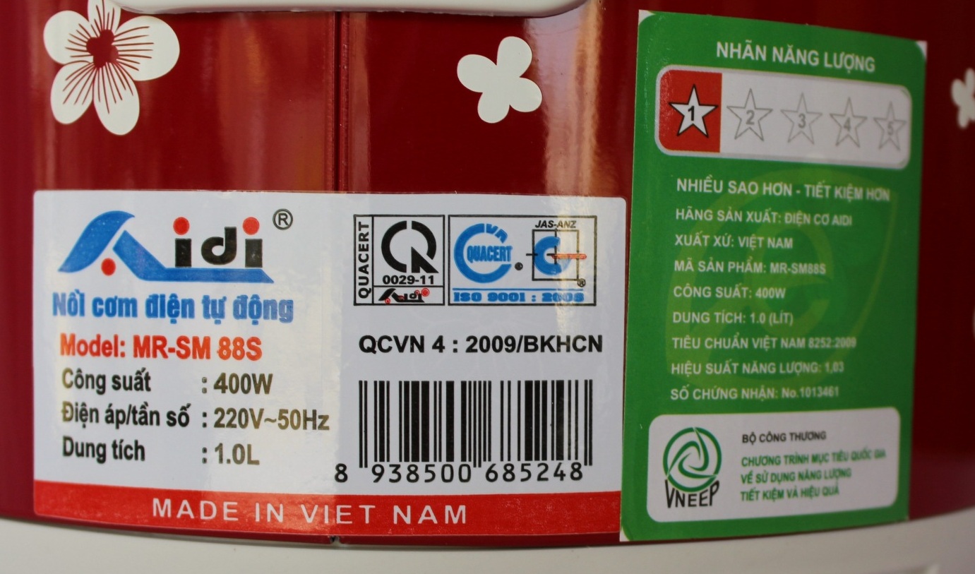 Nồi cơm điện Aidi MR-SM-88S - 1L
