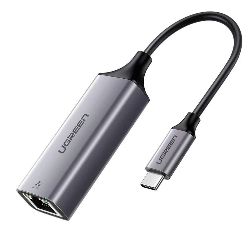 Đầu chuyển USB Type C sang LAN 10 100 1000M gigabit Ethernet Ugreen 199CX50737CM 10cm màu xám hàng chính hãng