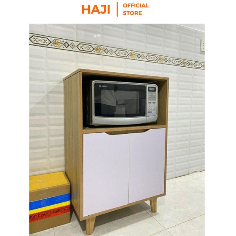 Tủ đa năng HAJI, Tủ kệ bếp để lò vi sóng tiện lợi có ngăn tủ lưu trữ vật dụng màu đơn sắc sang trọng hiện đại A118