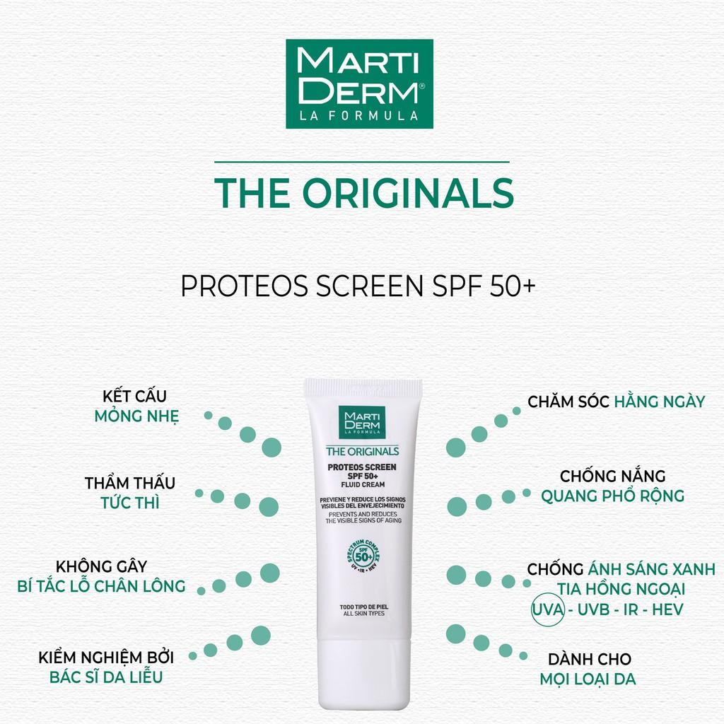 HÀNG NHẬP KHẨU - Kem Chống Nắng MartiDerm Proteos Screen SPF 50+ Fluid Cream Cho Mọi Loại Da Dầu, Mụn, Nám, Tăng Sắc Tố