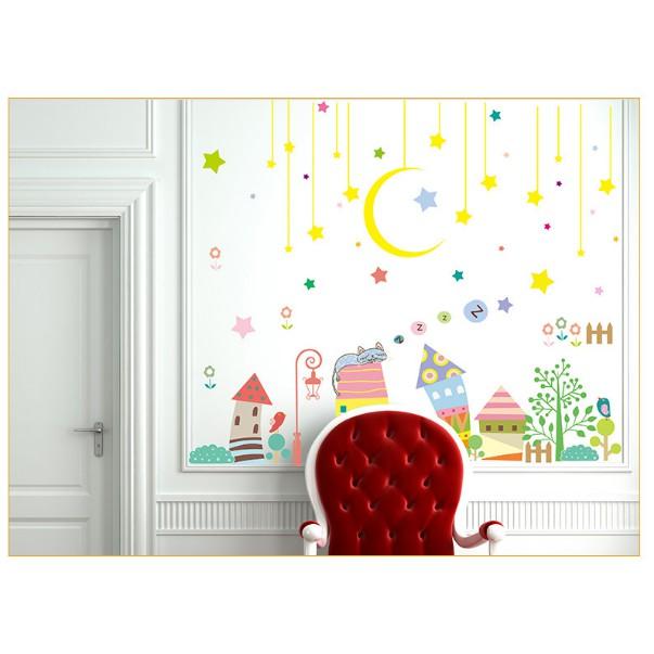 Decal trang trí tường - Thành Phố Sắc Màu DREAM cho Bé
