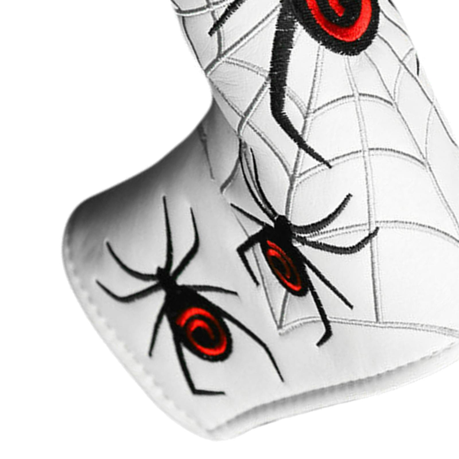 Waterproof Spider Embroidery Golf Putter Cover Club Blade Head Cover Headcover Golf Protective Sleeve Golfer Equipment Gift