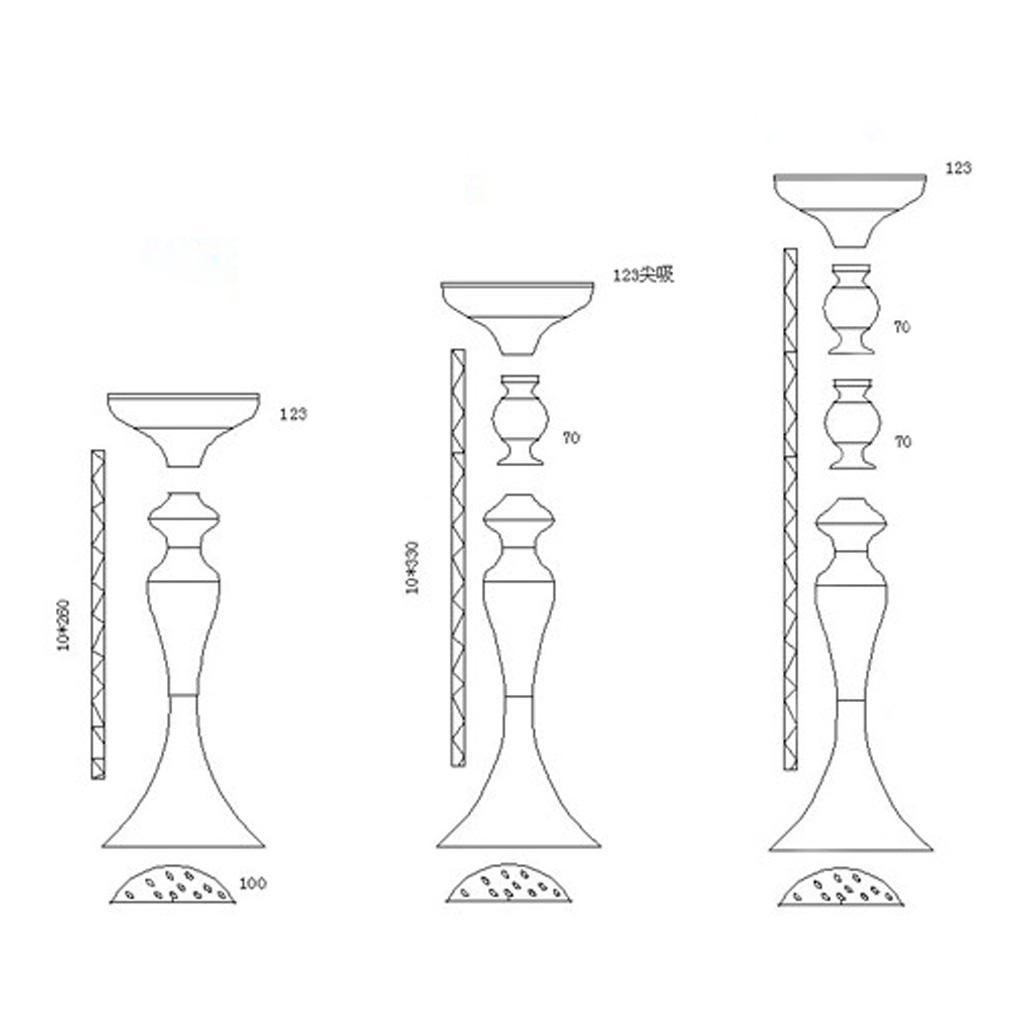 2pcs Long Stand Metal Candle Tea Light Holder Candlestick Flower Vase Gold-L