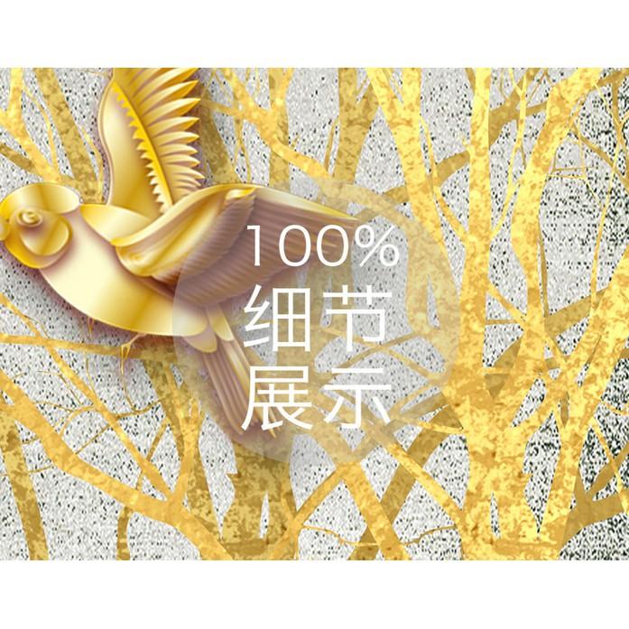 Tranh dán tường Cành cây vàng tài lộc, Tranh dán tường 3d hiện đại , MS1111358