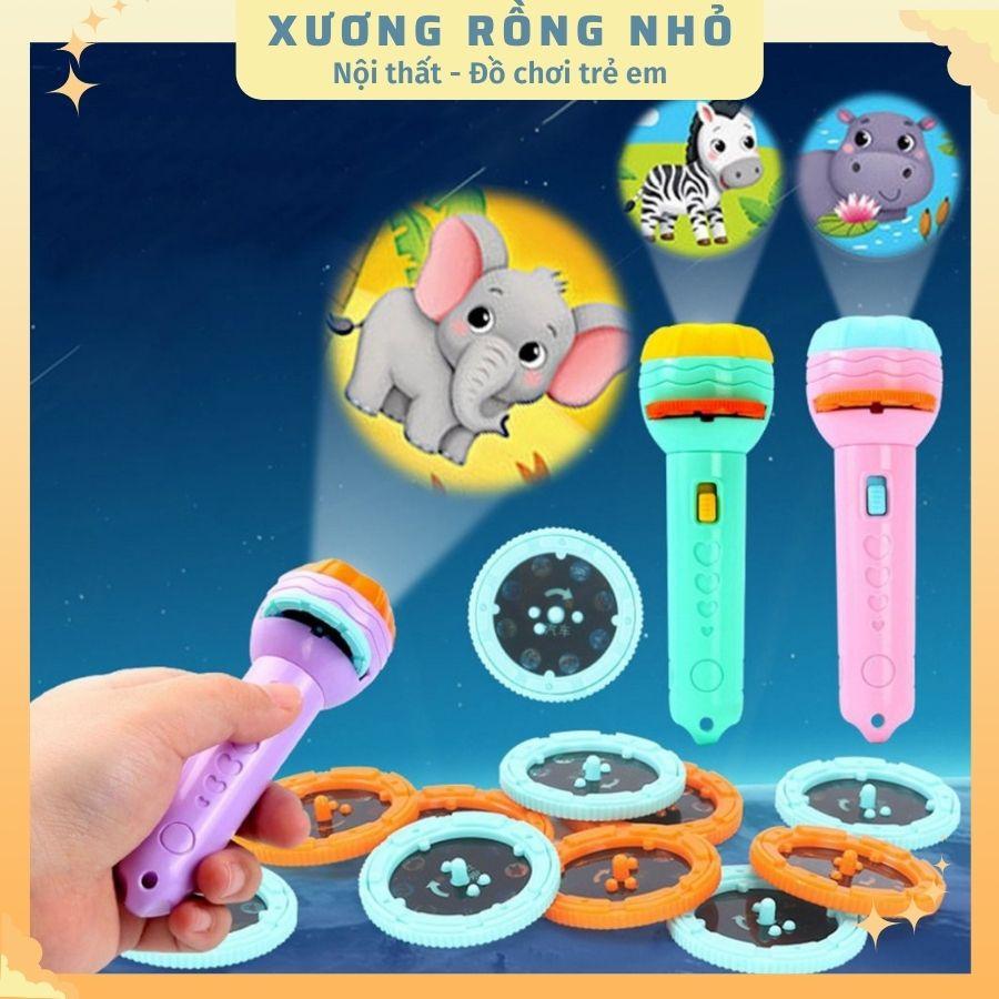 Đèn pin chiếu hình 80 hình động vật nghộ nghĩnh 3d sắc nét cho bé 1 2 3 4 tuổi