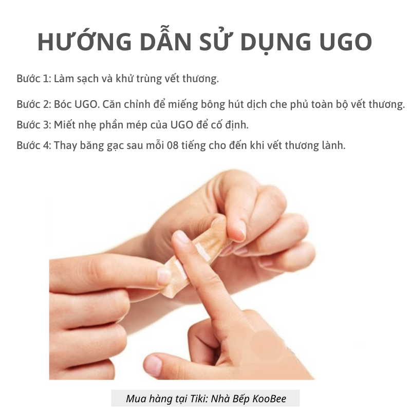 Hộp 100 miếng băng vết thương Urgo - Băng gạc y tế dán vết thương vô trùng nhiều kích cỡ KooBee