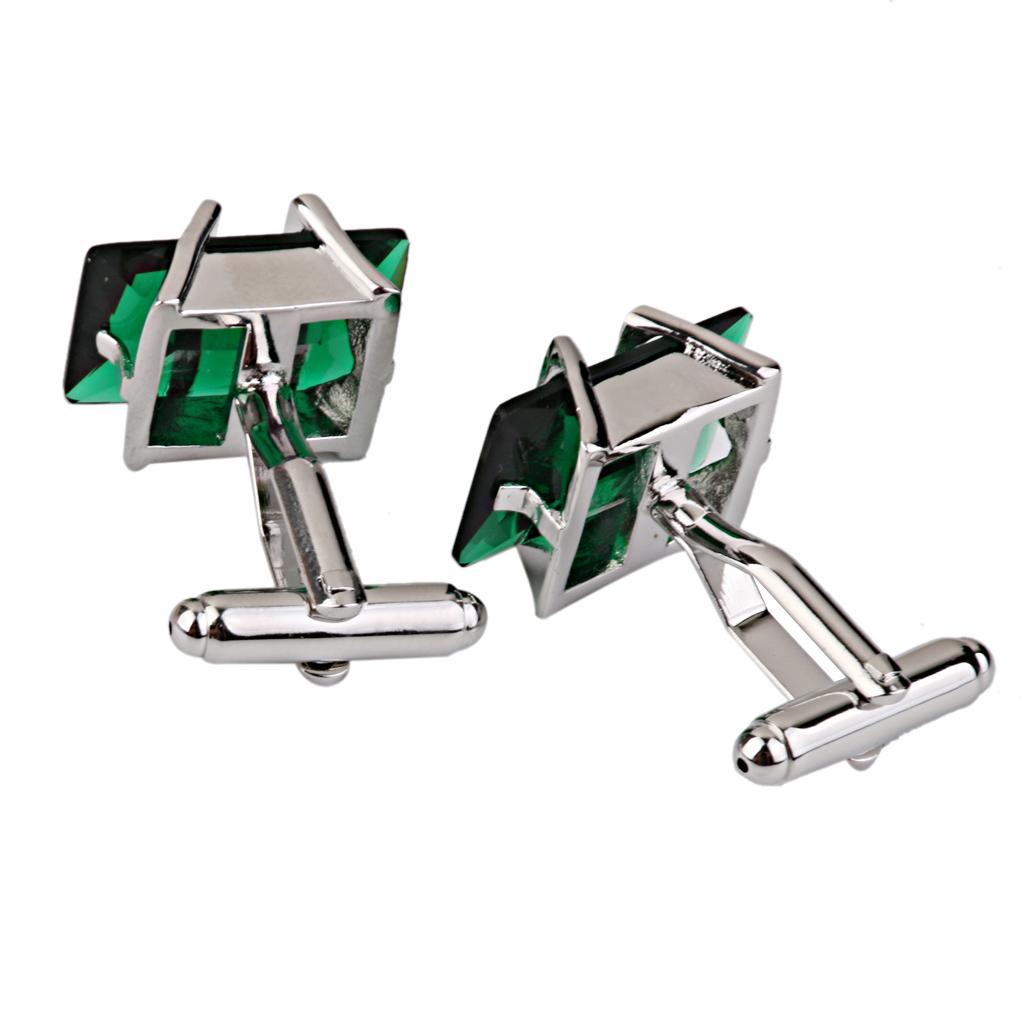 Lover Couple Green Crystal Cufflinks Cuff Links Wedding Jewelry Birthday