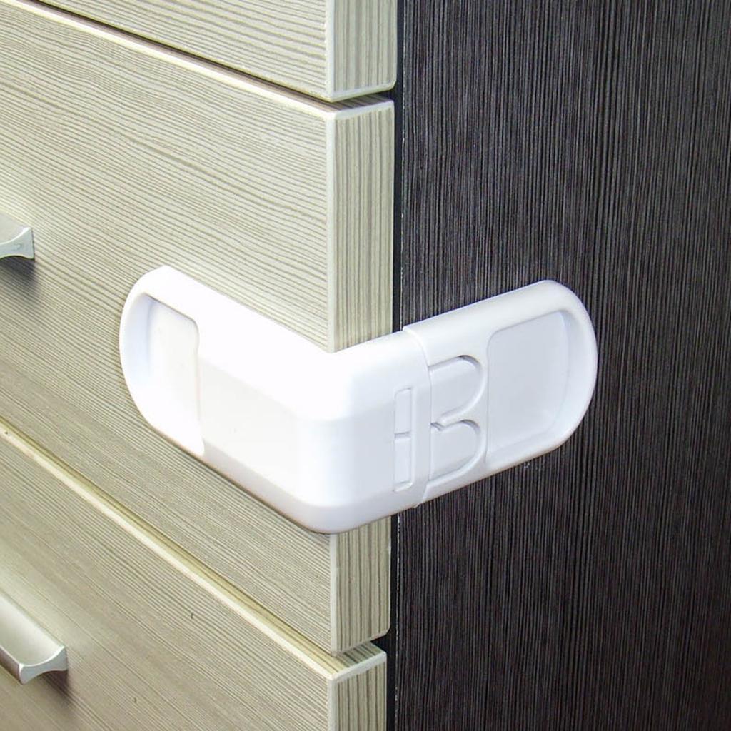 20Pcs Right Angles Baby Safety Locks Proof No Drill for Cabinet Door Drawer