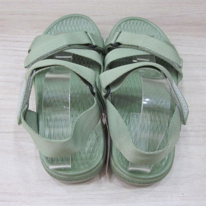 Sandal nữ quai dù chéo xé dán tiện lợi đế PU nhẹ sơn tiệp màu SD W004 Quai dù in hoạ tiết logo BQ