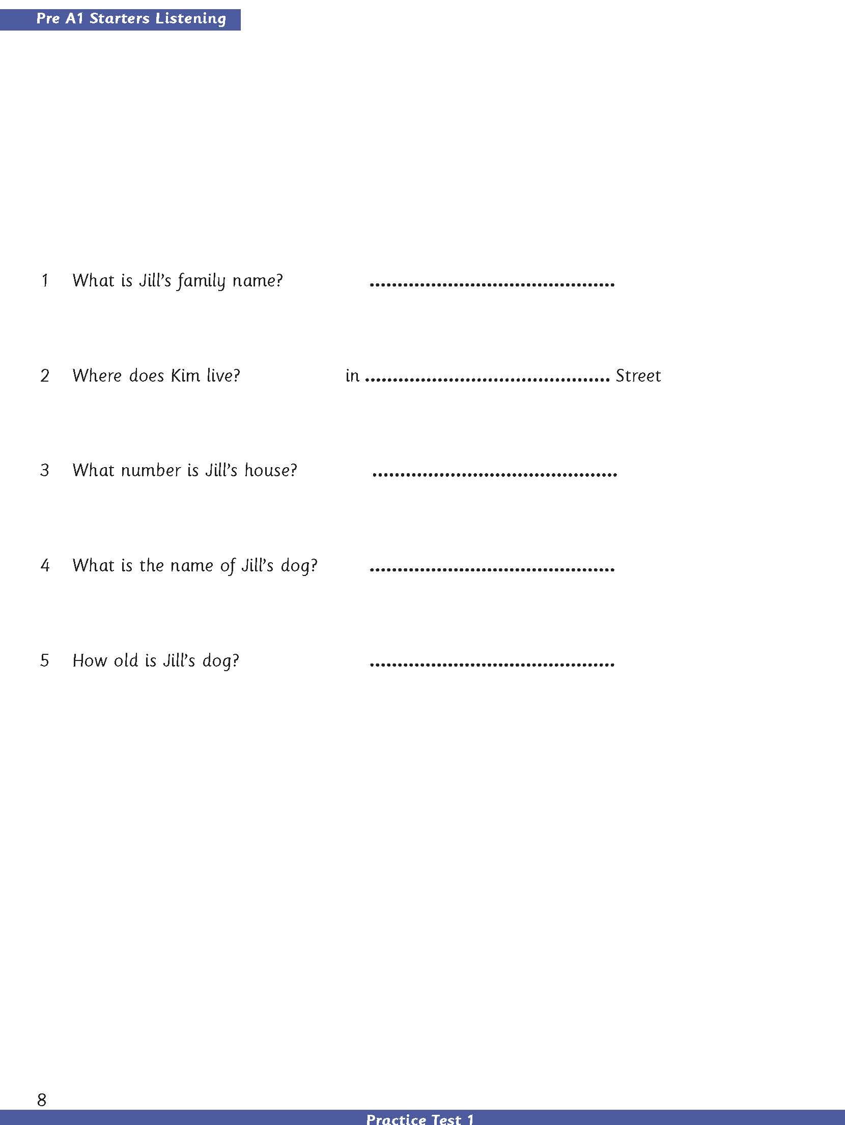 Pre A1 Starters - Practice Tests 1-5