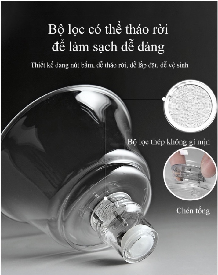 Bộ uống Trà BOROSILICATE 3-B5-L3-4434