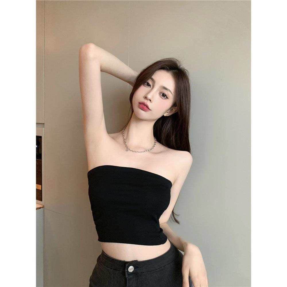 Ao ống croptop thun gân dáng dài, không đệm mút, SiêuHot, SiêuSe.xy chất liệu cogiãn Nữ Women Dáng Ngắn Áo Ong