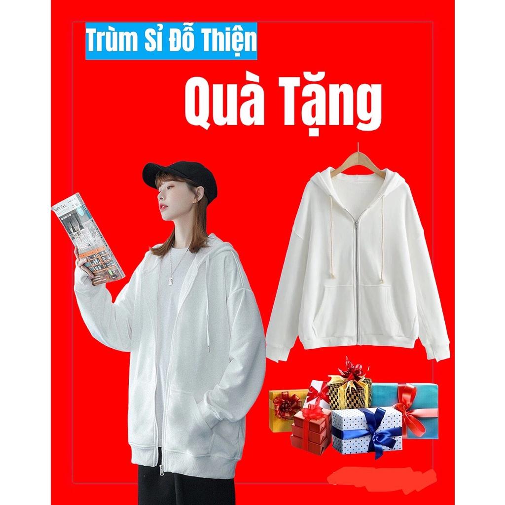 Áo khoác nỉ,hoodie,trơn có nón khóa zip unisex dành cho nam nữ mặc ấm thu đông,chống nắng với các bạn trong Nam tiện lợi