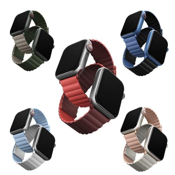 Dây đeo UNIQ Revix Reversible Magnetic Silicone Strap (38/40/41mm) Dành cho Apple Watch 1~7/ SE-hàng chính hãng