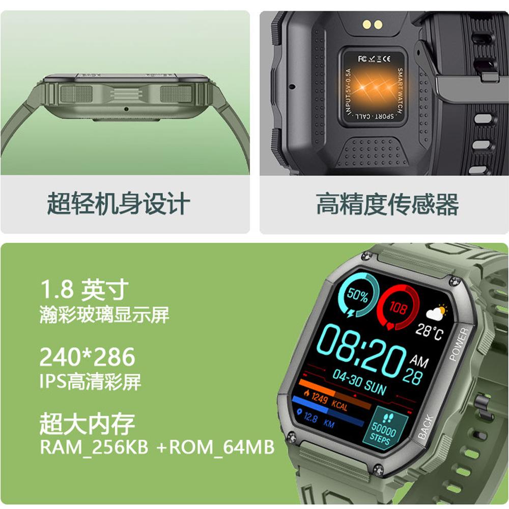 Giá đặc biệt Đồng hồ thông minh KR06 cuộc gọi bluetooth mới nhịp tim huyết áp ba bước chống thể thao ngoài trời nhịp tim điện tử