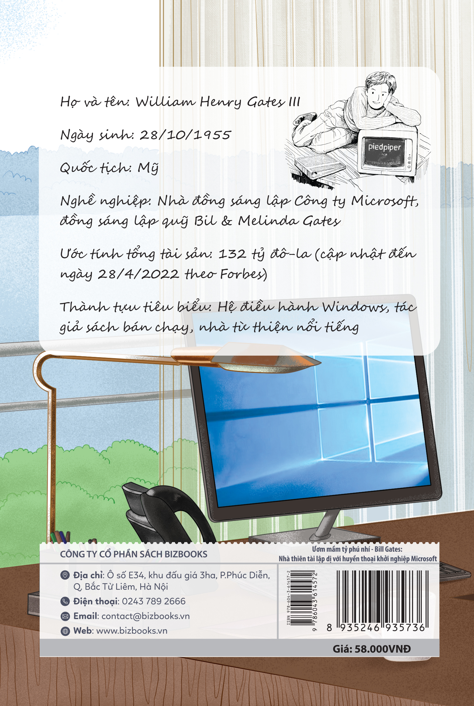 Bill Gates: Nhà thiên tài lập dị với huyền thoại khởi nghiệp Microsoft - Bộ sách ươm mầm tỷ phú nhí Bizbooks
