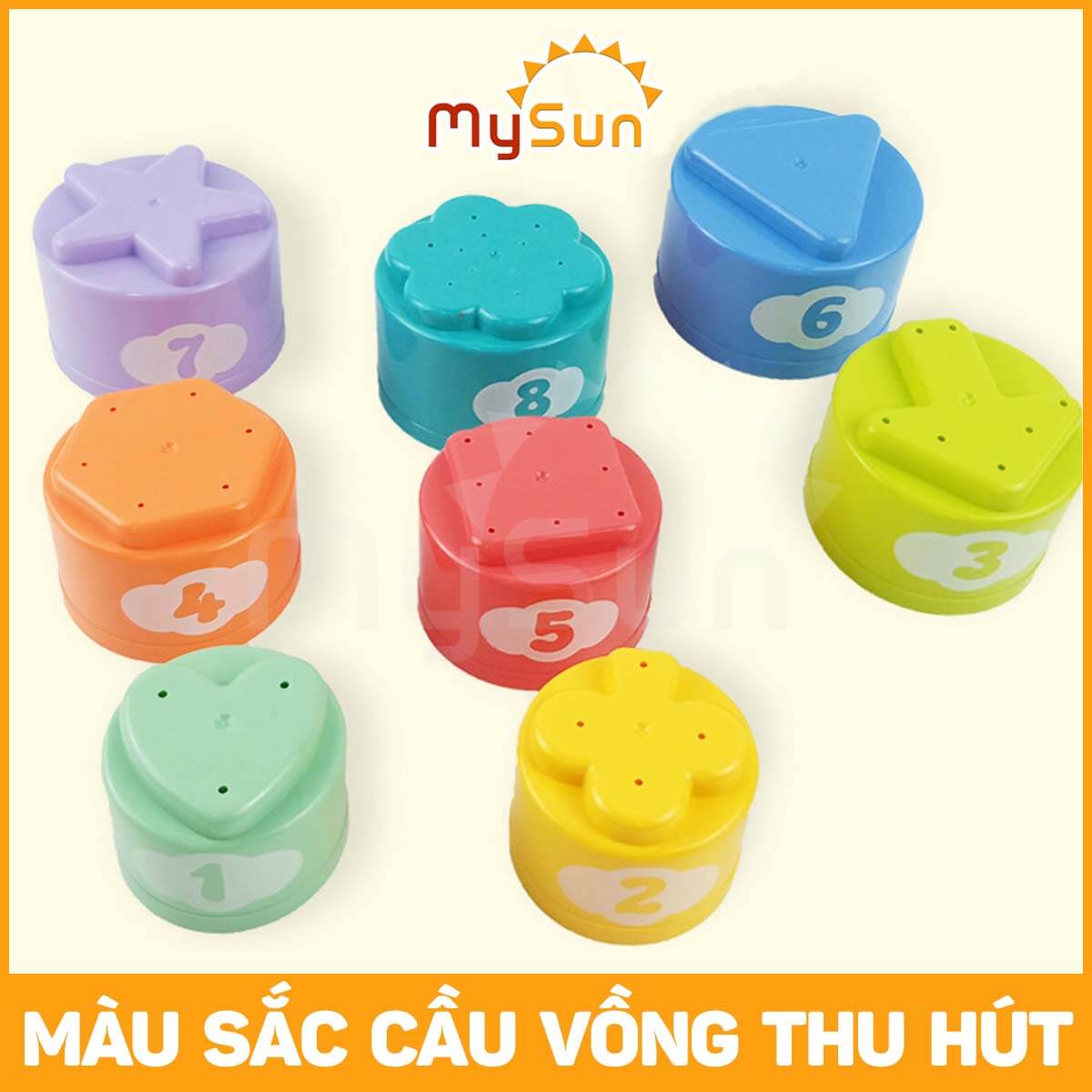 Đồ chơi xếp tháp chồng cốc thông minh giáo dục trí tuệ cho bé học tập đếm số và chữ cái cho bé MySun