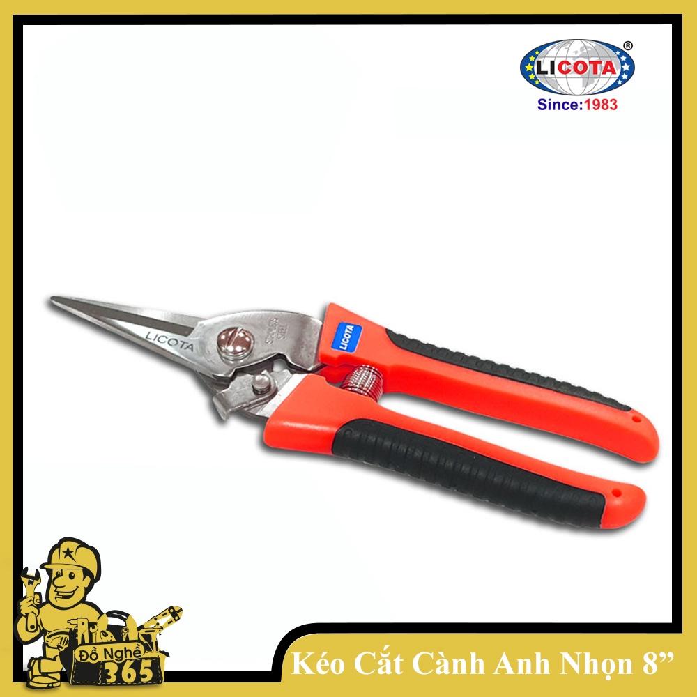 Kéo cắt cành kiểu Anh 8" mỏ nhọn Licota