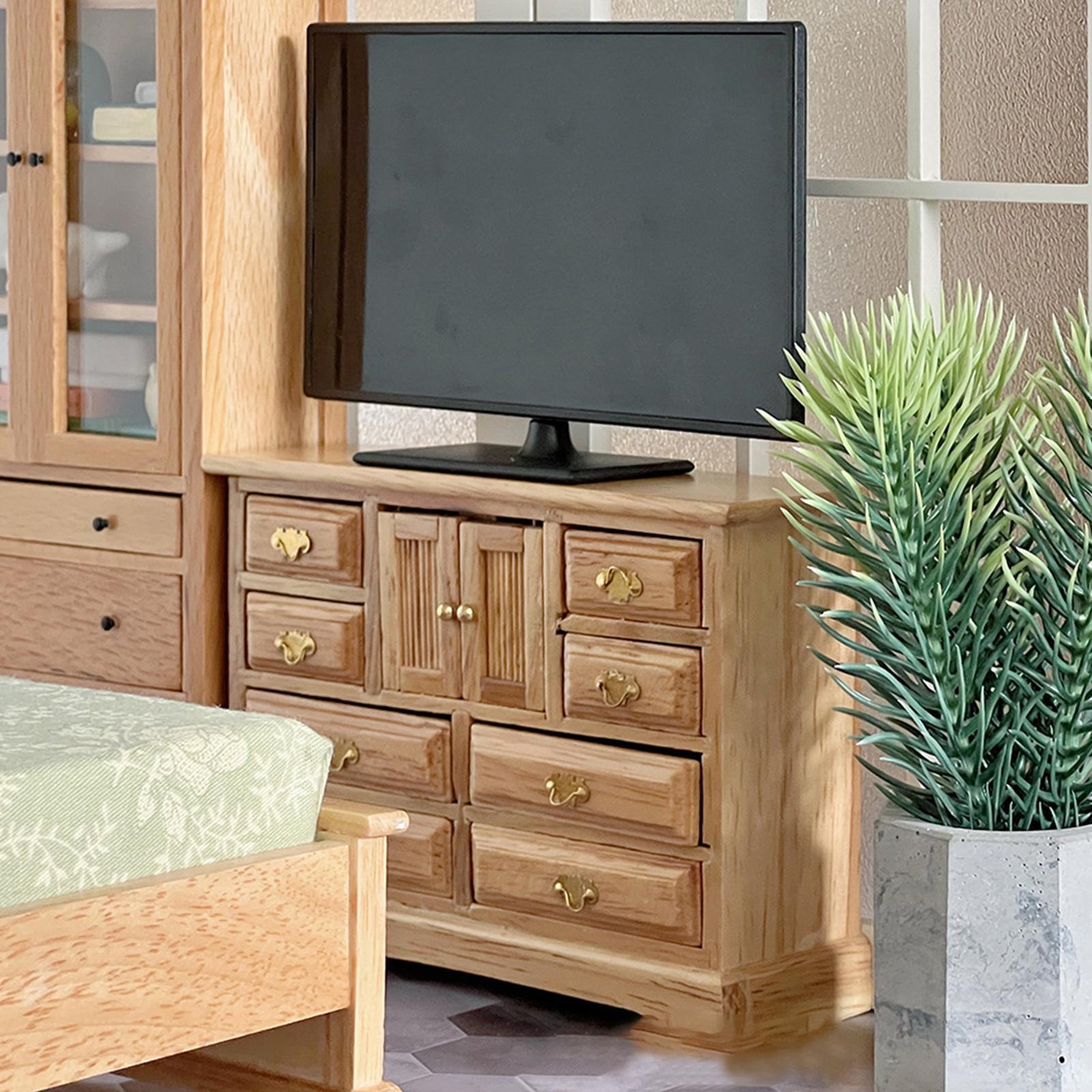 1/12 Miniature Dollhouse Cabinet Play Toy Wooden Bedroom Furniture