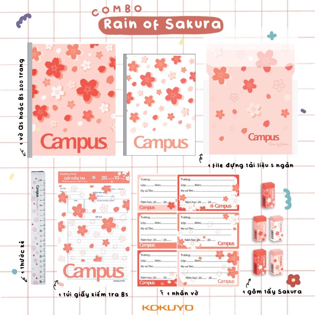 Combo Bộ Sưu Tập Đồ Dùng Học Tập Campus Rain Of Sakura