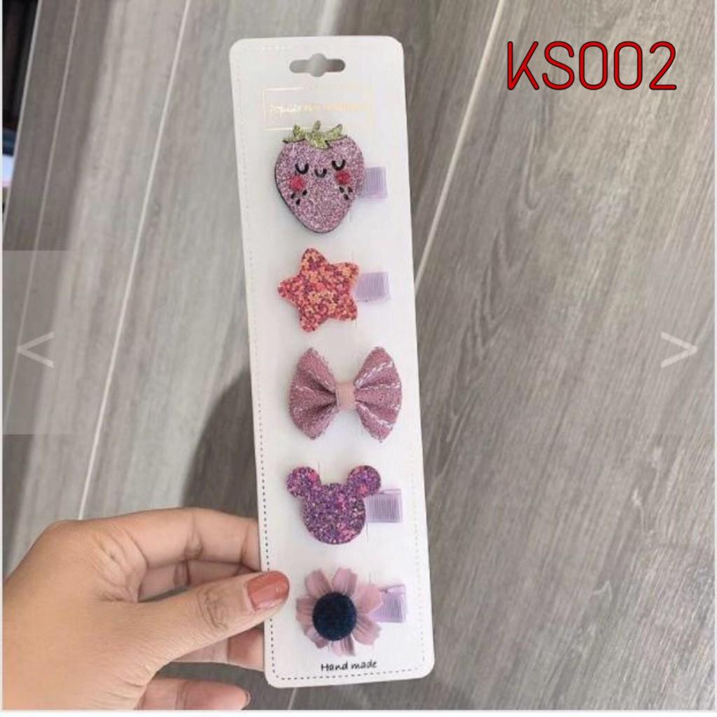 Set 5 kẹp tóc xinh xắn phong cách hàn quốc cho bé yêu hàng cao cấp MiMi Shop