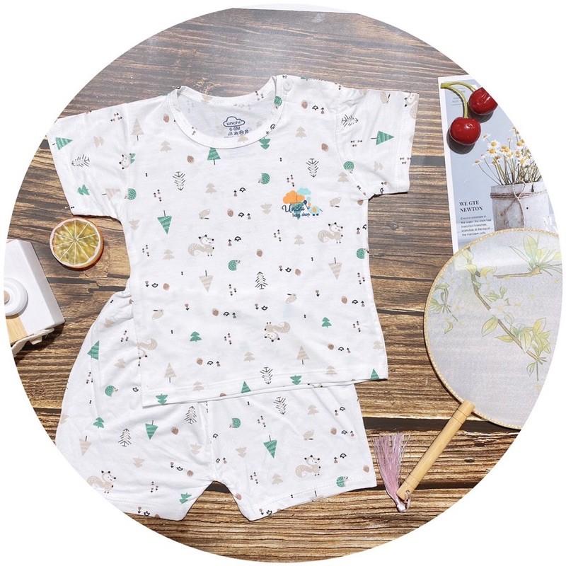 Bộ Cộc Tay UC Chất Peptit loại 1 Khuy Cài Vai Cho Bé từ sơ sinh đến 16kg