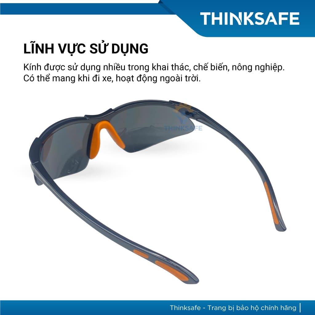 Mắt kính bảo hộ lao động Everest Thinksafe, Kính bảo vệ mắt trong suốt, chống bụi, chống tia UV, dùng đi đường - EV304