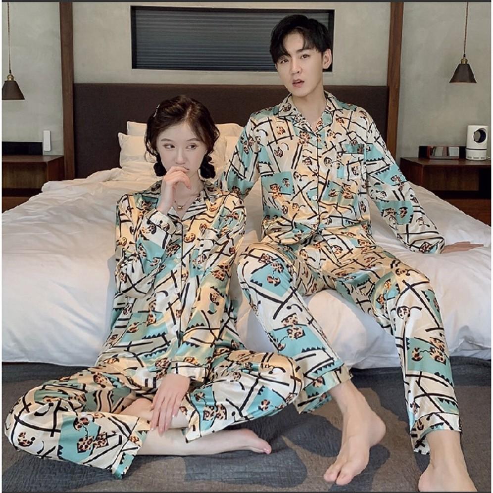 Đồ bộ Pijama nam nữ - Đồ mặc đôi nam nữ - Đồ mặc nhà chất lụa siêu mềm (Hàng có sẵn)