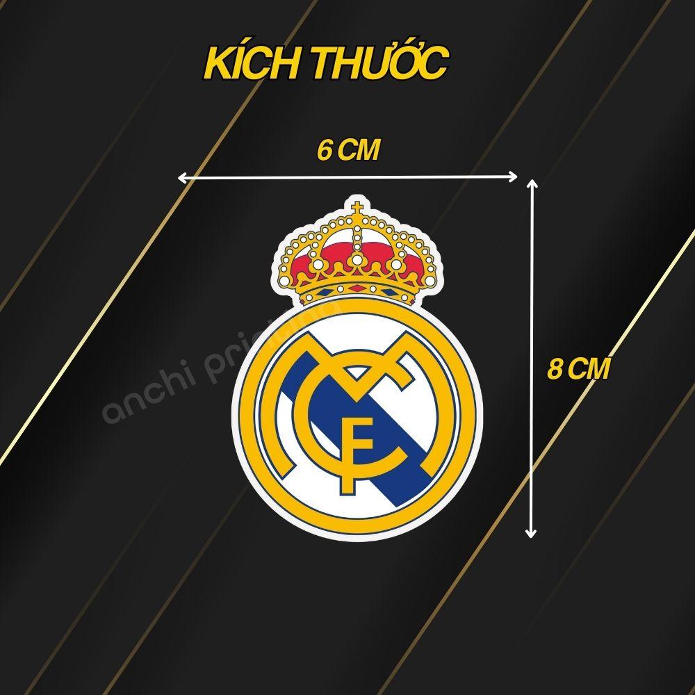 Combo 9 sticker logo decal CLB bóng đá REAL MADREDchất liệu chống nước 5 lớp cao cấp - ANCHI PRINTING