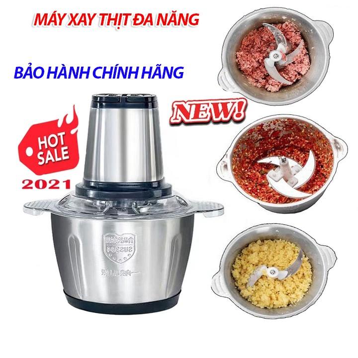 Máy xay sinh tố, máy xay thịt đa năng 2 tốc độ dung tích 2.0 lít, công suất 300W, máy xay cầm tay cối inox 304